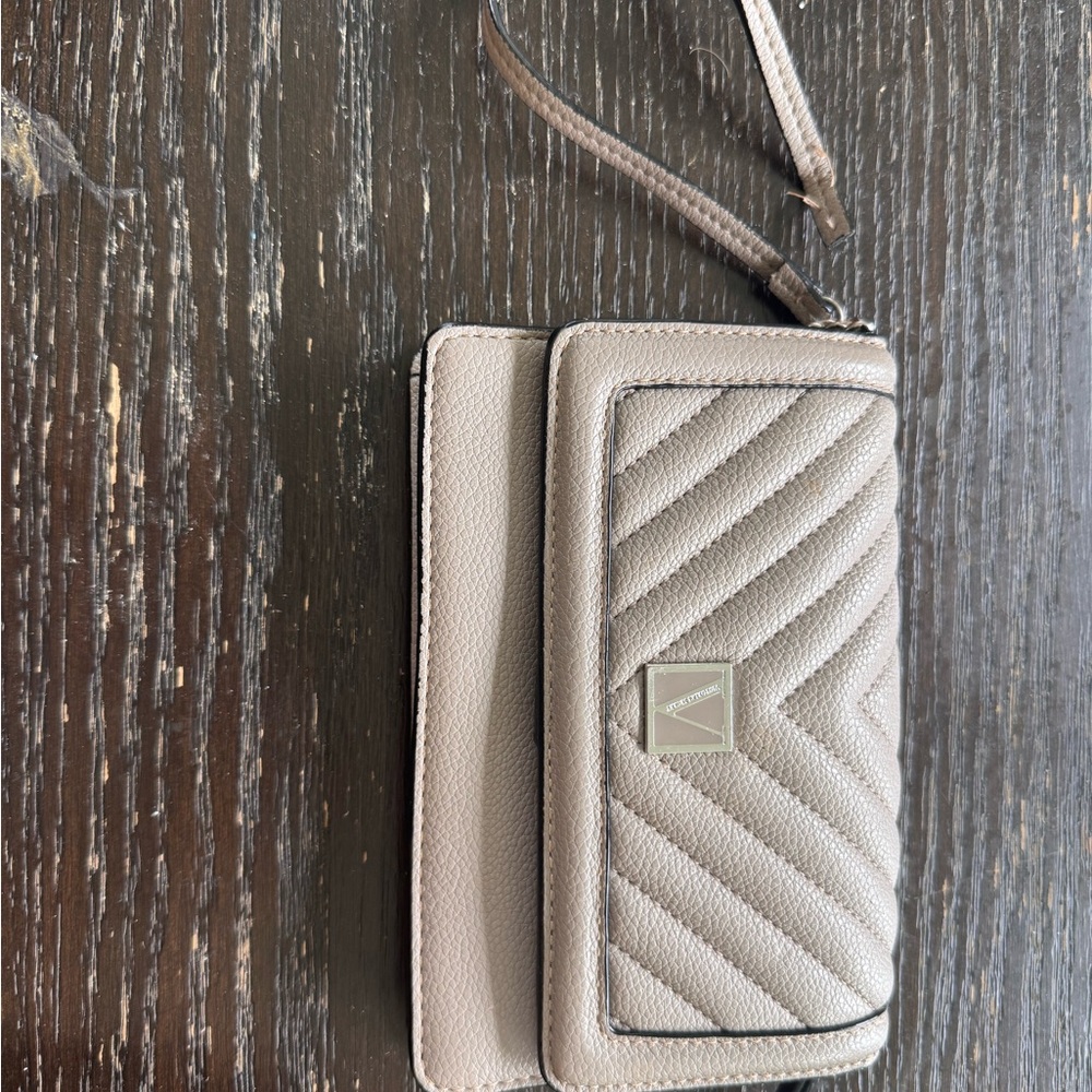 Elegant Gray Leather Phone Wallet